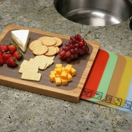 Seville Bamboo Cutting Board with 7 Multi Coloured Mats - 1 | Fairdinks