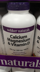 Webber Naturals Calcium, Magnesium & Vitamin D 250 Count | Fairdinks