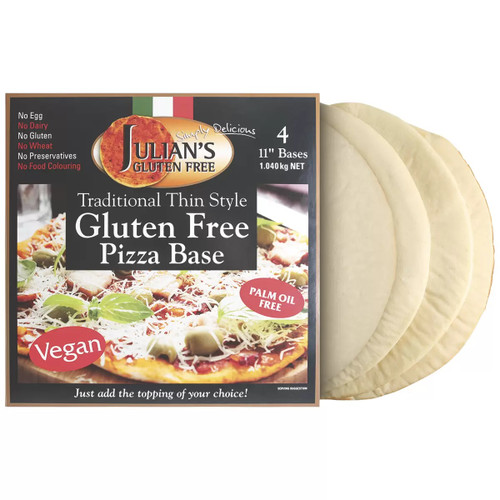 Julian's Gluten Free Pizza Base 4 Pack | Fairdinks