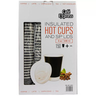 Cafe Express Hot Cup With Lids 12oz (354ML) x 150CT | Fairdinks