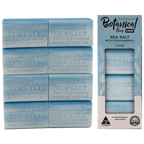 Australian Botanical Soap 200G x 8 Count - Sea Salt with Ocean Minerals | Fairdinks