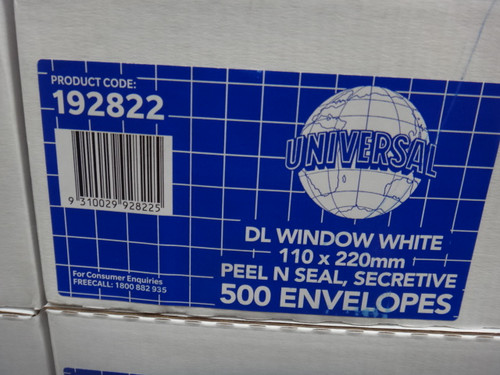 Universal Envelopes Window White 110x220 MM 500 Pack | Fairdinks