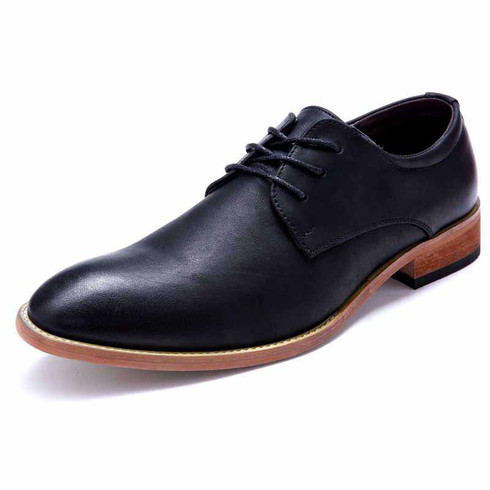 Black derby leather lace up dress shoe | Mens shoes online 1214MS