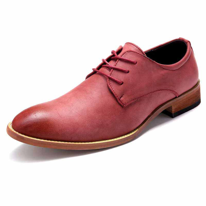 Red derby leather lace up dress shoe | Mens shoes online 1214MS