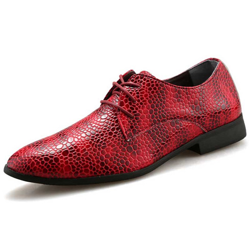 Red pattern print leather derby dress shoe | Mens shoes online 1241MS