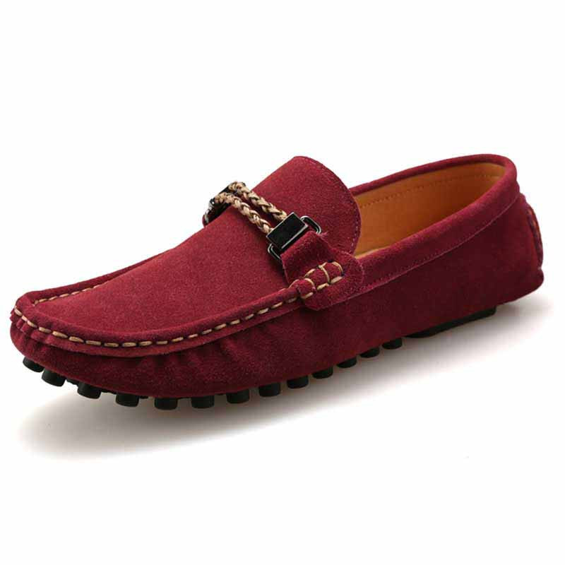 Red twin rope leather slip on shoe loafer | Mens shoes online 1243MS