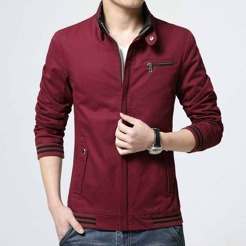 Red stripe chest pocket zip jacket | Mens jackets online 1223MCLO