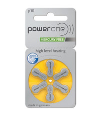 Power One hearing aid batteries size 10 mercury free