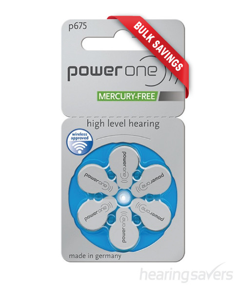 Power One Hearing Aid Batteries Size 675 P675 Hearing Savers Power One Hearing Aid Batteries Size 675 P675 Hearing Savers