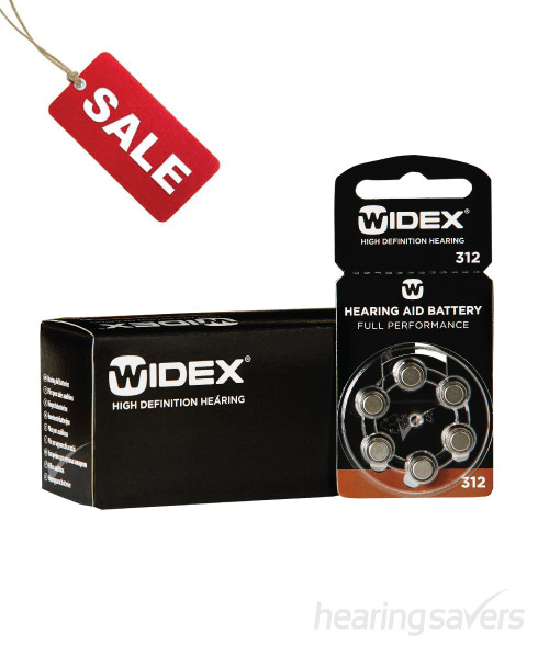 Box of Widex Hearing Aid Batteries Size 312 (60 cells) 