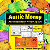 Australian money clipart: notes