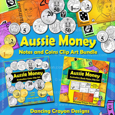 Australian Money Clipart: Coins and Banknotes Clipart Bundle