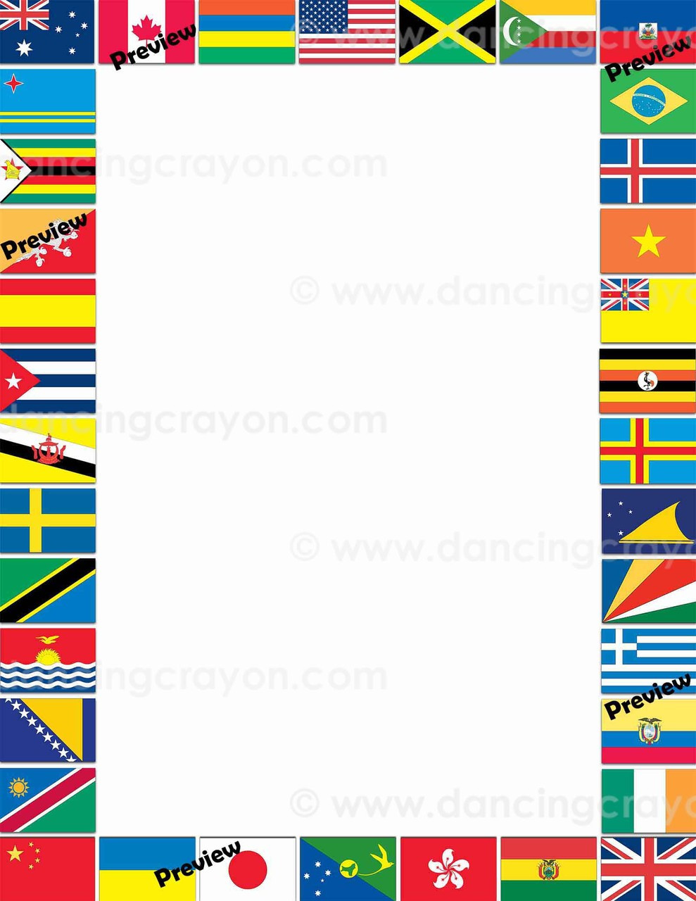flags of the world border