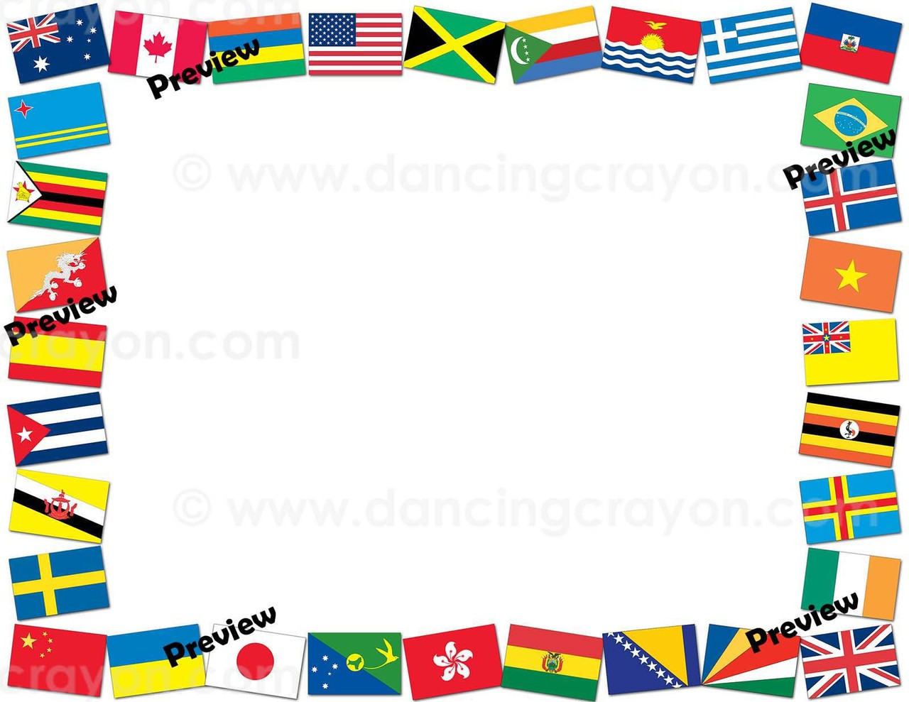 caribbean flags border