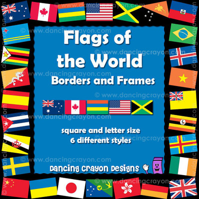 Flags of the world borders and frames