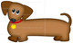 dog clipart - dachshund puzzle cards