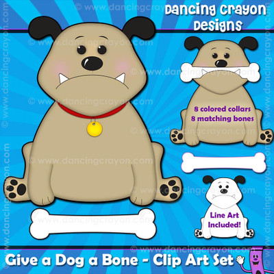 Give a dog a bone clipart set