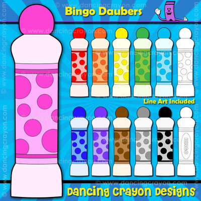 Colorful bingo dauber clipart