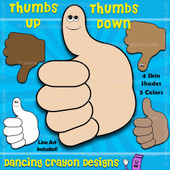 Thumbs up, thumbs down - free clipart