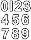 Black line numbers and math symbols clipart