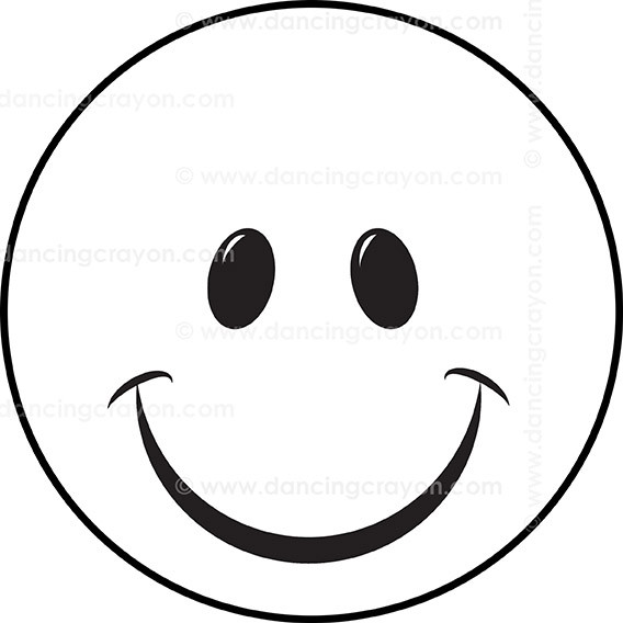 smiley face black and white clip art
