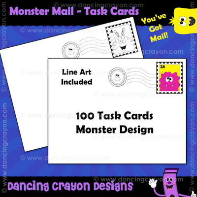 Blank task cards: monster mail