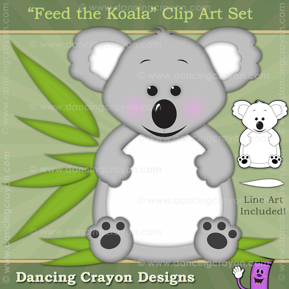 Koala Clip Art, Australian Animal by Dancing Crayon Designs