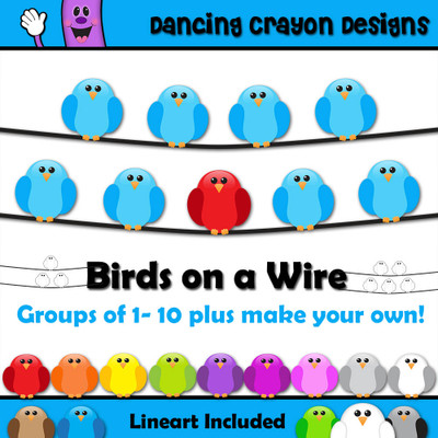 Birds on a wire clipart