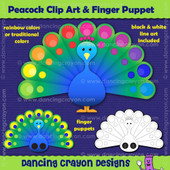 peacock clipart and peacock finger puppet