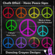 Peace signs - chalk-effect clipart