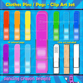 Clothes pins / pegs clipart