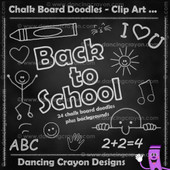 Chalk board doodles - clip art set