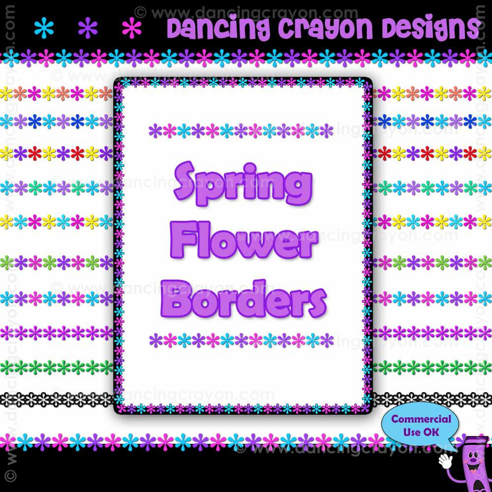 spring flower border clipart free