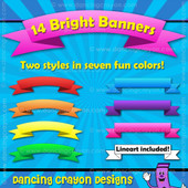 Banners: Bright Banners / Ribbons Clip Art