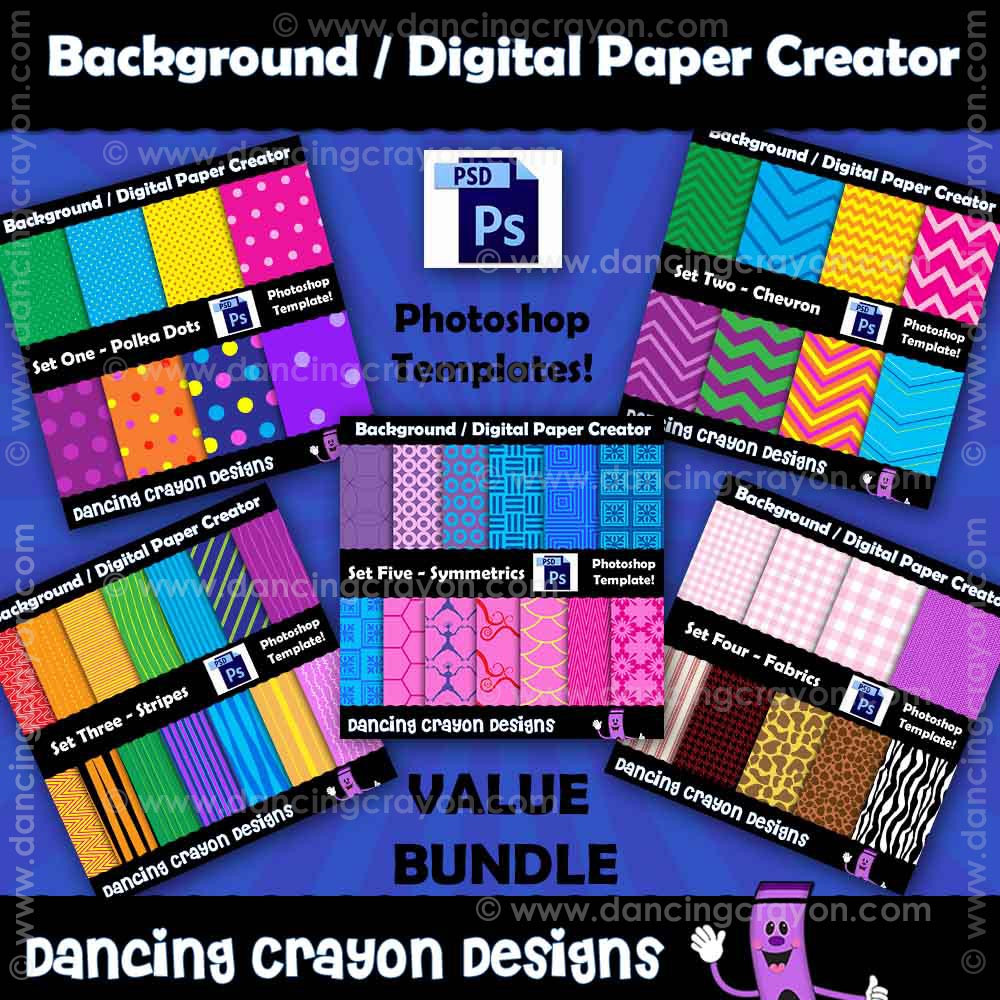 Background / Digital Paper Creator - Photoshop Template - BUNDLE