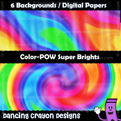 Backgrounds: Super Bright Psychedelic Rainbows - Digital Papers