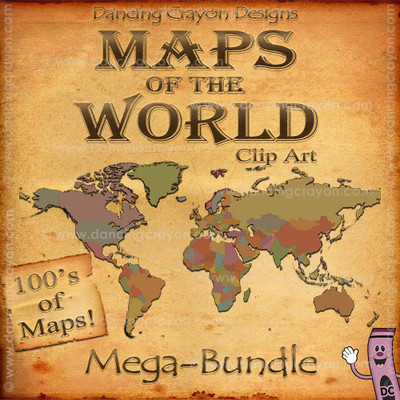 Clip art maps of the world