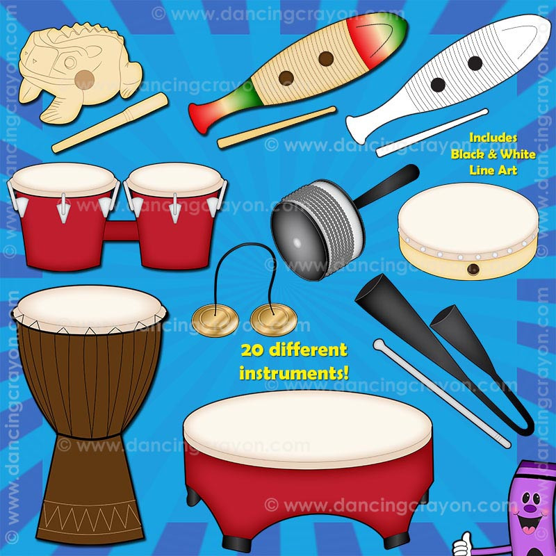 Klasseværelset Percussion Instruments klipKlasseværelset Percussion Instruments klip  