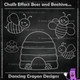 Chalk style bee clipart