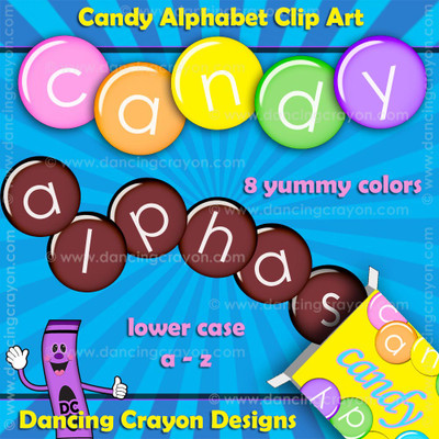 alphabet candy clipart