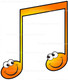 Happy face music notes clipart