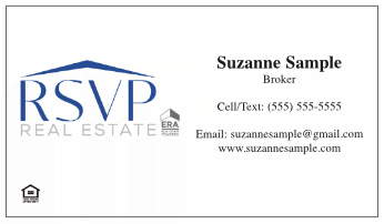 RSVP logo printed on 12 point Kromekote glossy business card stock.