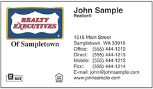 Realty Executives logo printed on 12 point Kromekote glossy business card stock.