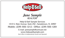 Help-U-Sell logo printed on 12 point Kromekote glossy business card stock.
