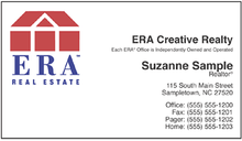 ERA Real Estate logo printed on 12 point Kromekote glossy business card stock.
