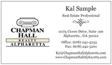 Chapman Hall logo printed on 12 point Kromekote glossy business card stock.