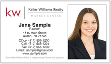 Keller Williams 2012 logo printed on 12 point Kromekote glossy business card stock.