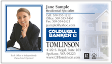 Coldwell Banker logo printed on 12 point Kromekote glossy business card stock.