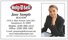 Help U Sell logo printed on 12 point Kromekote glossy business card stock.