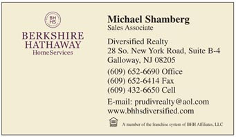 Berkshire Hathaway Home Services logo printed on 12 point Kromekote glossy business card stock.